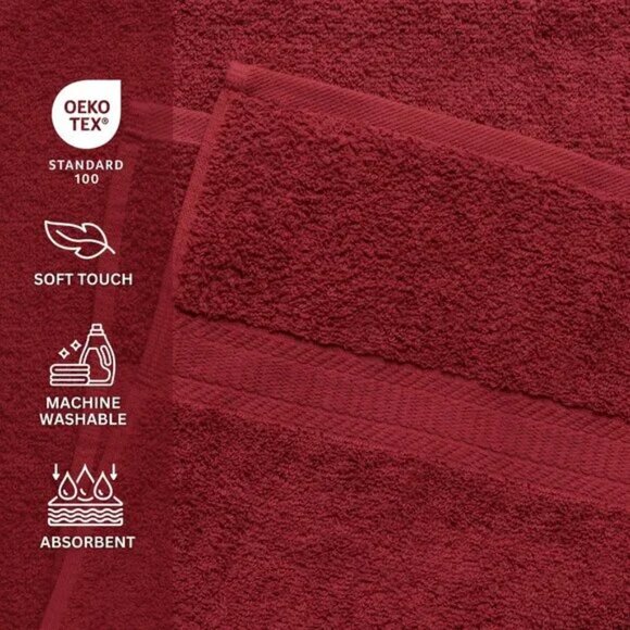 COPY - Mainstays Performance Solid Bath Towel, 54" x 30", Crimson Red - Picture 5 of 7